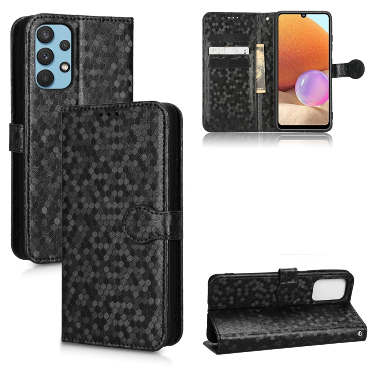 For Samsung Galaxy A32 4G EU Version Honeycomb Dot Texture Leather Phone Case