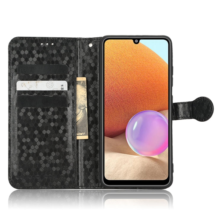 For Samsung Galaxy A32 4G EU Version Honeycomb Dot Texture Leather Phone Case
