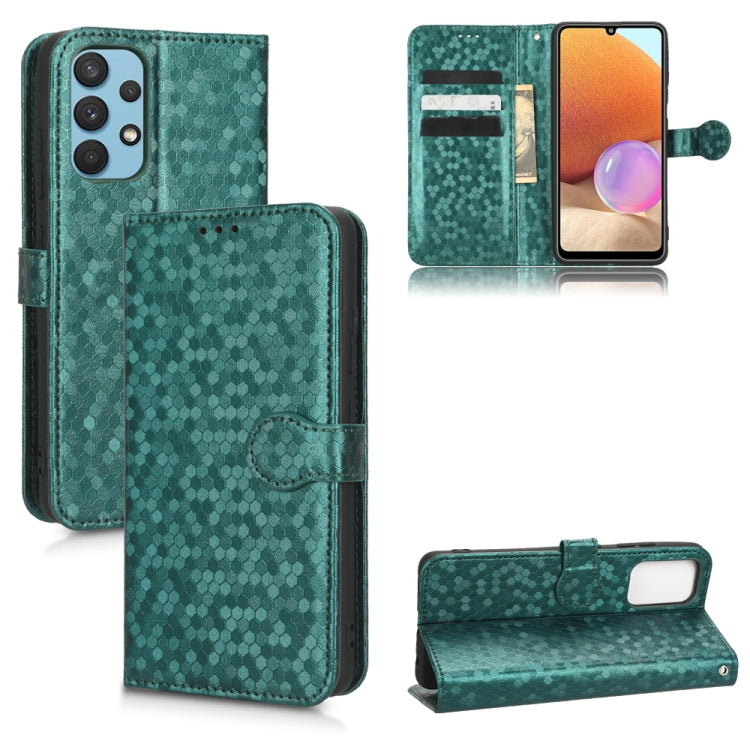 For Samsung Galaxy A32 4G EU Version Honeycomb Dot Texture Leather Phone Case