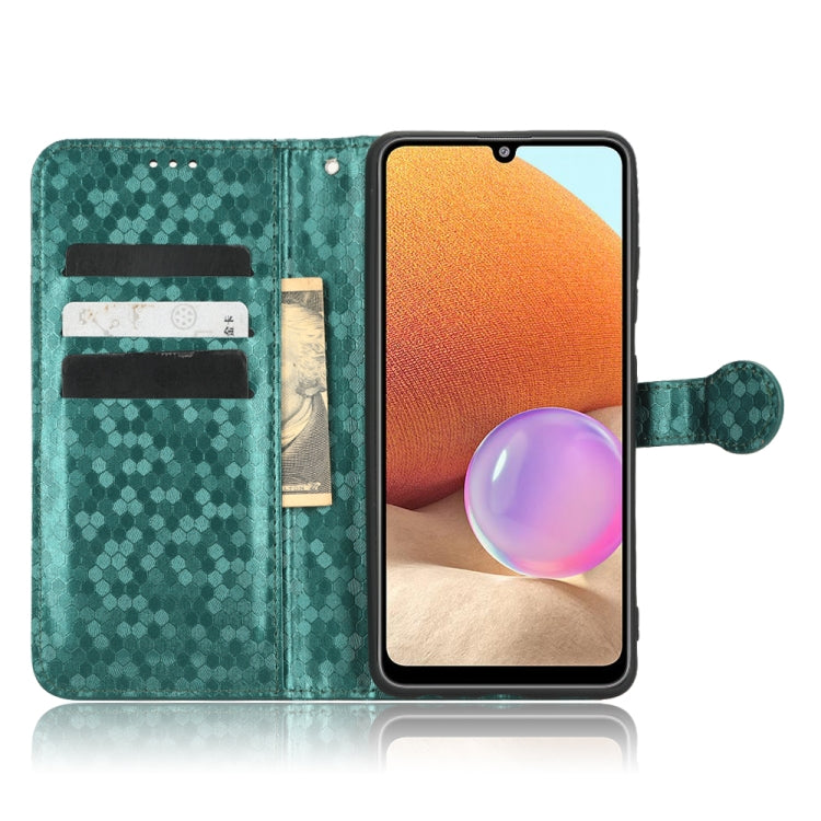 For Samsung Galaxy A32 4G EU Version Honeycomb Dot Texture Leather Phone Case