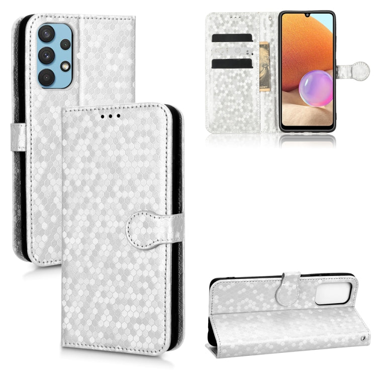 For Samsung Galaxy A32 4G EU Version Honeycomb Dot Texture Leather Phone Case
