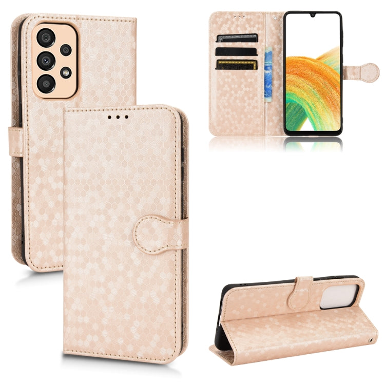 For Samsung Galaxy A33 5G Honeycomb Dot Texture Leather Phone Case