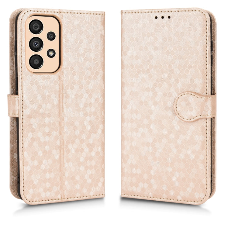 For Samsung Galaxy A33 5G Honeycomb Dot Texture Leather Phone Case