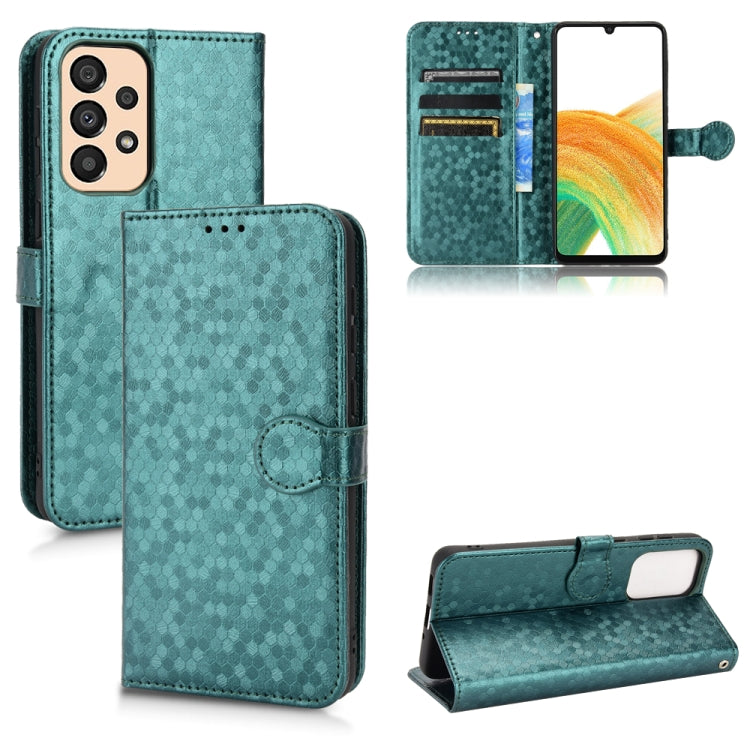For Samsung Galaxy A33 5G Honeycomb Dot Texture Leather Phone Case