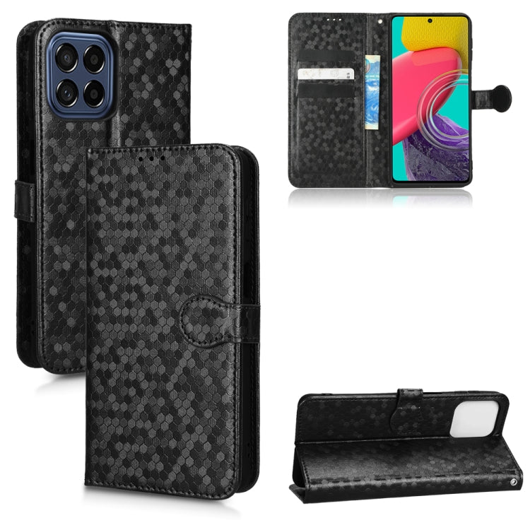For Samsung Galaxy M33 5G Honeycomb Dot Texture Leather Phone Case
