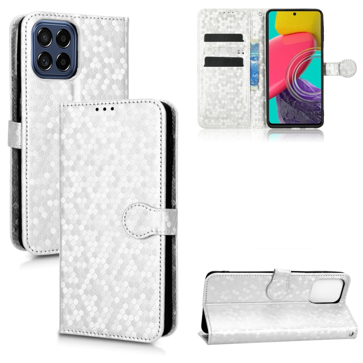 For Samsung Galaxy M33 5G Honeycomb Dot Texture Leather Phone Case