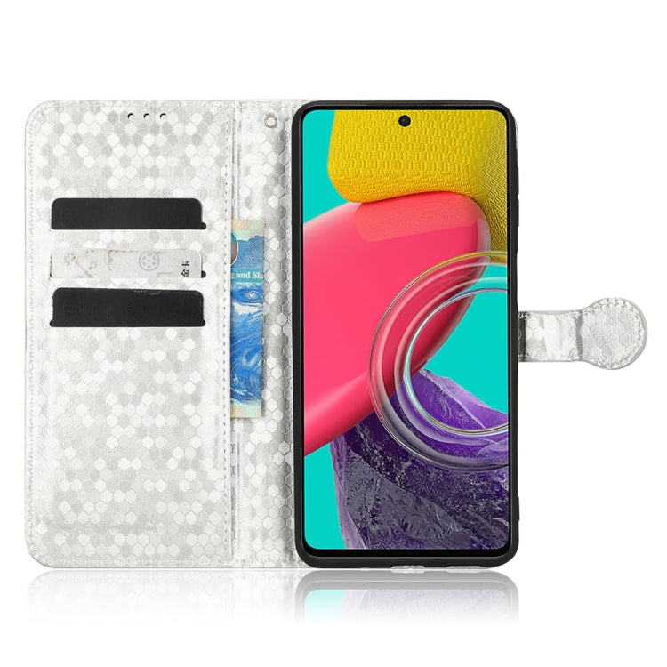 For Samsung Galaxy M33 5G Honeycomb Dot Texture Leather Phone Case