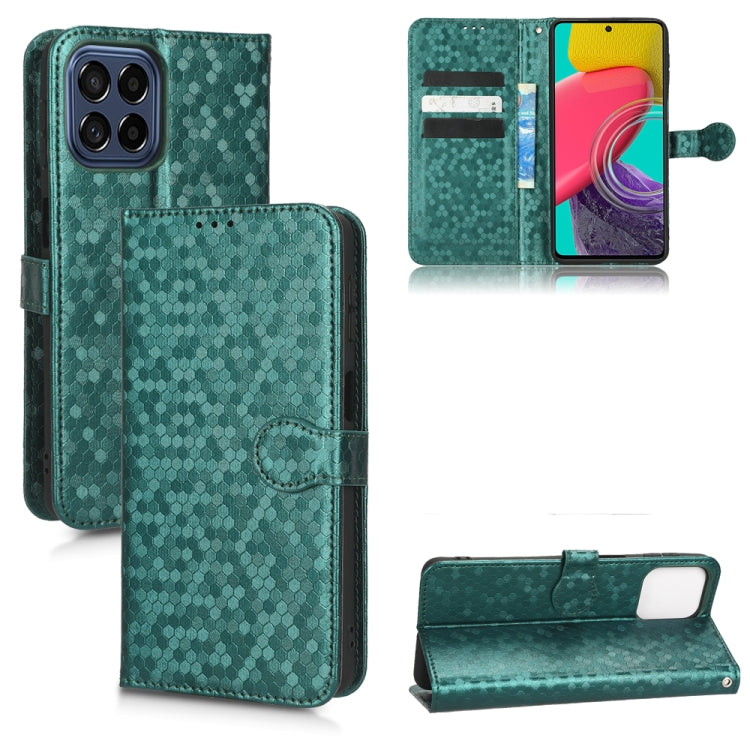 For Samsung Galaxy M53 5G Honeycomb Dot Texture Leather Phone Case