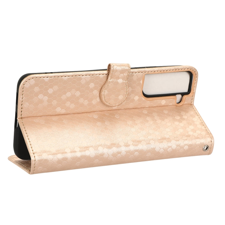 For Samsung Galaxy S21+ 5G Honeycomb Dot Texture Leather Phone Case