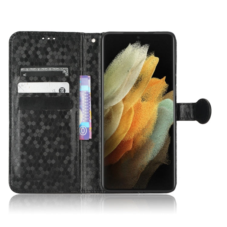 For Samsung Galaxy S21 Ultra 5G Honeycomb Dot Texture Leather Phone Case