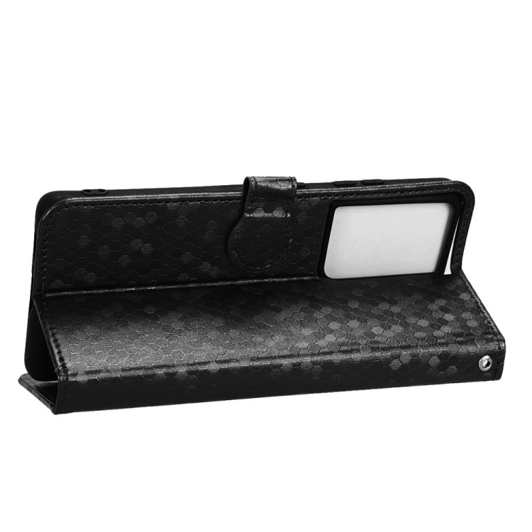 For Samsung Galaxy S21 Ultra 5G Honeycomb Dot Texture Leather Phone Case