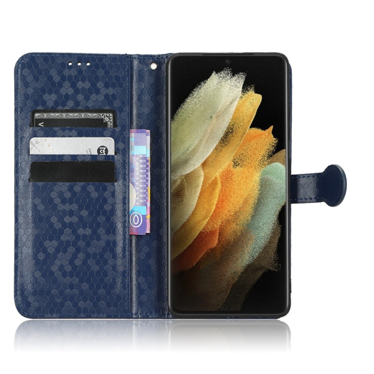 For Samsung Galaxy S21 Ultra 5G Honeycomb Dot Texture Leather Phone Case