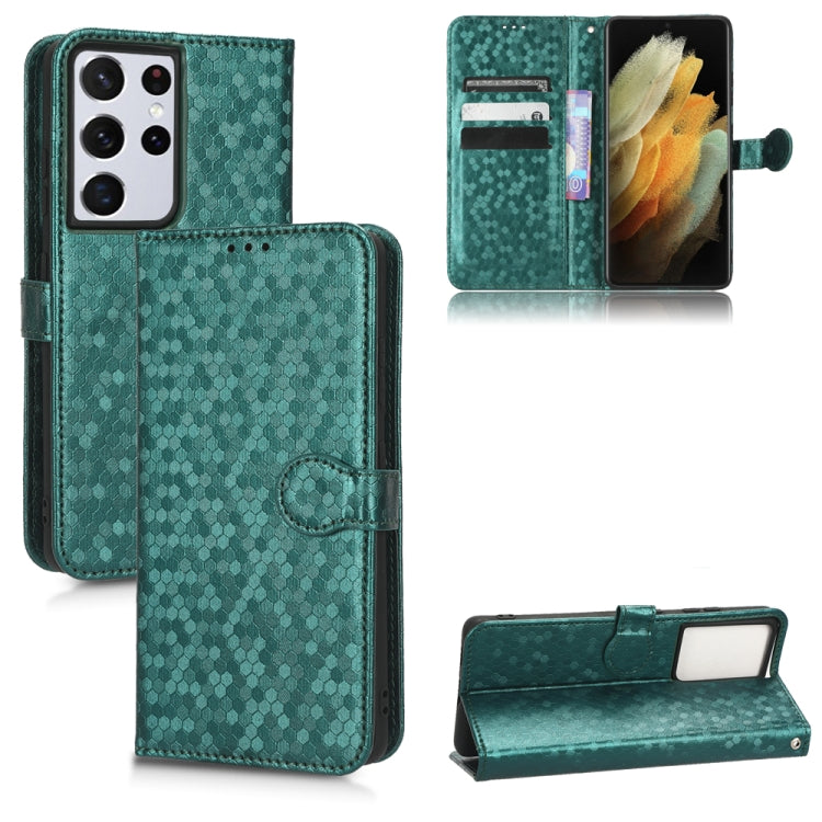 For Samsung Galaxy S21 Ultra 5G Honeycomb Dot Texture Leather Phone Case