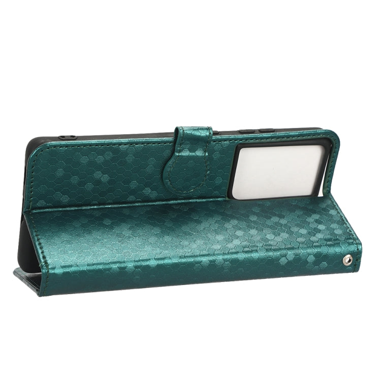 For Samsung Galaxy S21 Ultra 5G Honeycomb Dot Texture Leather Phone Case