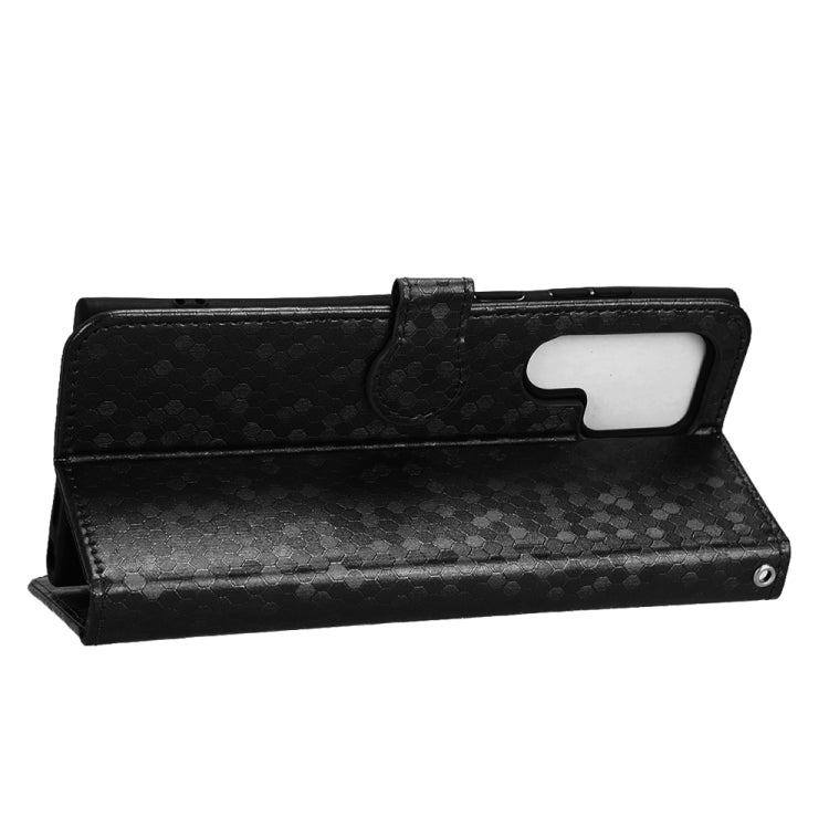 For Samsung Galaxy S22 Ultra 5G Honeycomb Dot Texture Leather Phone Case