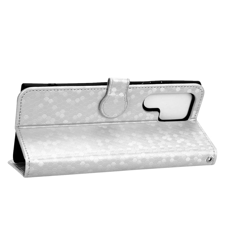 For Samsung Galaxy S22 Ultra 5G Honeycomb Dot Texture Leather Phone Case