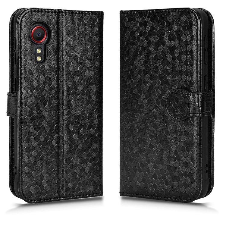 For Samsung Galaxy Xcover 5 Honeycomb Dot Texture Leather Phone Case