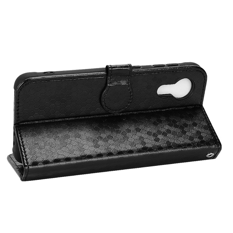For Samsung Galaxy Xcover 5 Honeycomb Dot Texture Leather Phone Case