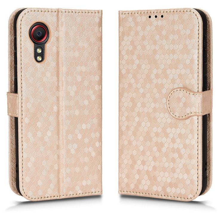 For Samsung Galaxy Xcover 5 Honeycomb Dot Texture Leather Phone Case
