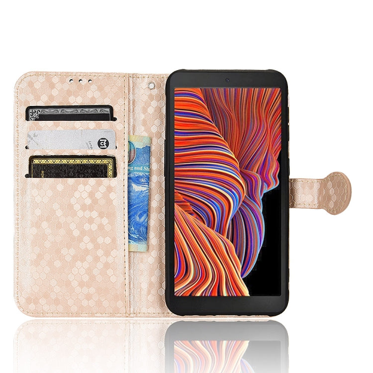 For Samsung Galaxy Xcover 5 Honeycomb Dot Texture Leather Phone Case