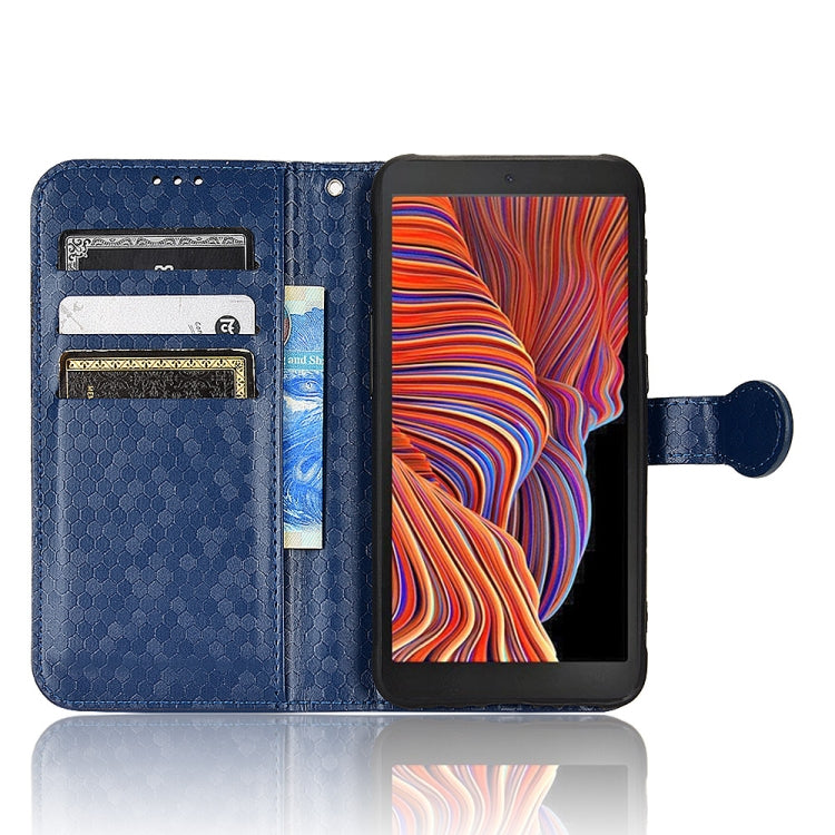 For Samsung Galaxy Xcover 5 Honeycomb Dot Texture Leather Phone Case