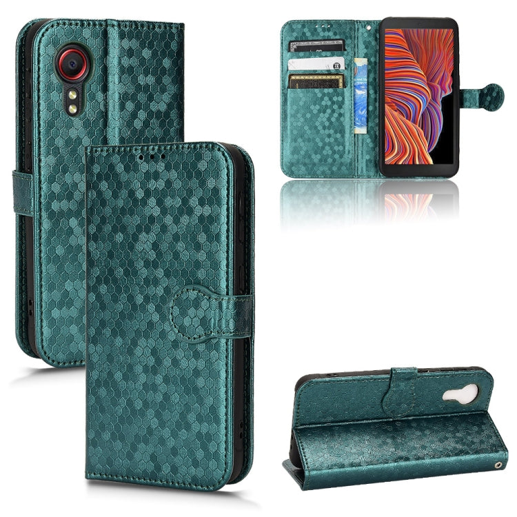 For Samsung Galaxy Xcover 5 Honeycomb Dot Texture Leather Phone Case