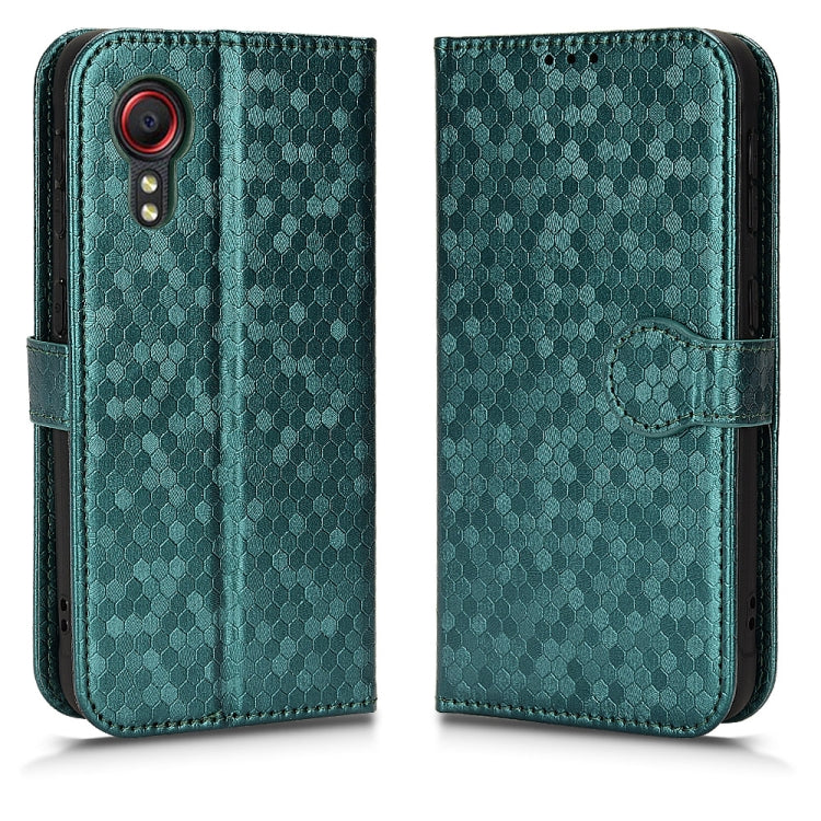 For Samsung Galaxy Xcover 5 Honeycomb Dot Texture Leather Phone Case