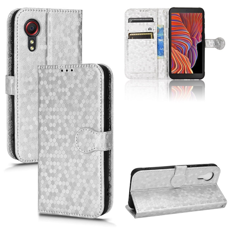 For Samsung Galaxy Xcover 5 Honeycomb Dot Texture Leather Phone Case