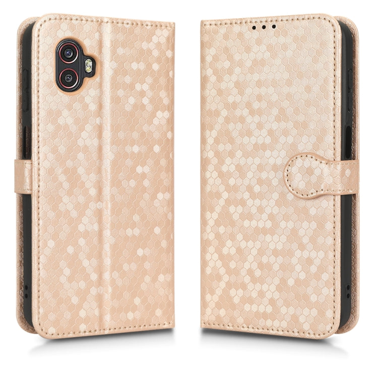 For Samsung Galaxy Xcover 6 Pro Honeycomb Dot Texture Leather Phone Case