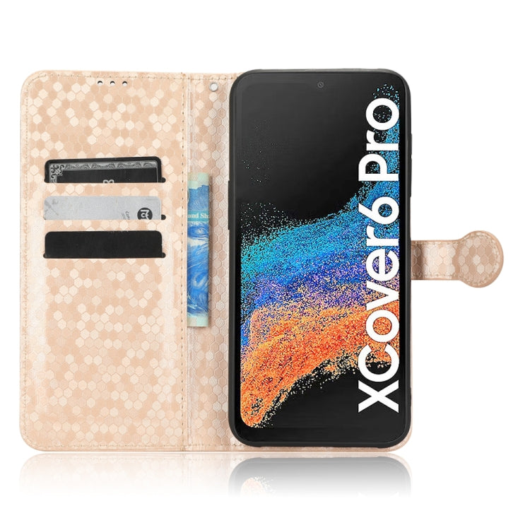 For Samsung Galaxy Xcover 6 Pro Honeycomb Dot Texture Leather Phone Case
