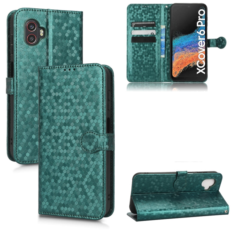 For Samsung Galaxy Xcover 6 Pro Honeycomb Dot Texture Leather Phone Case