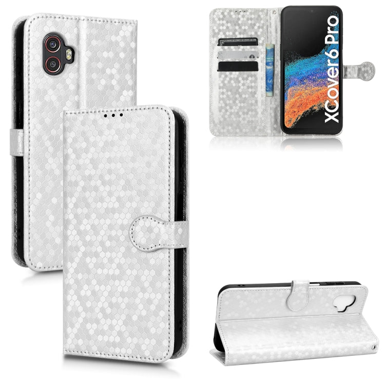 For Samsung Galaxy Xcover 6 Pro Honeycomb Dot Texture Leather Phone Case