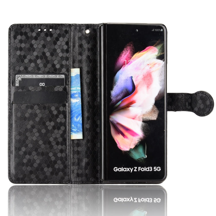 For Samsung Galaxy Z Fold3 5G Honeycomb Dot Texture Leather Phone Case