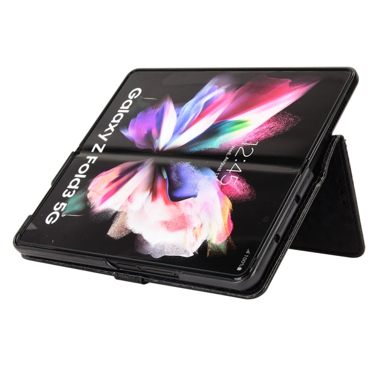 For Samsung Galaxy Z Fold3 5G Honeycomb Dot Texture Leather Phone Case
