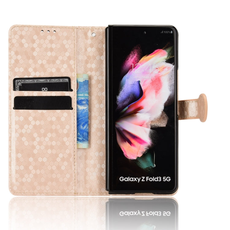 For Samsung Galaxy Z Fold3 5G Honeycomb Dot Texture Leather Phone Case