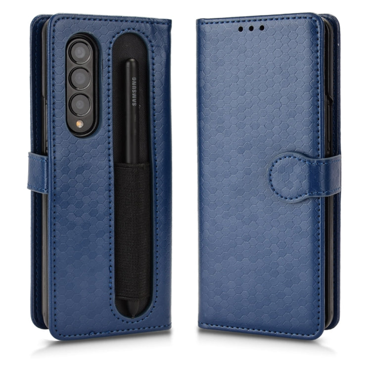 For Samsung Galaxy Z Fold3 5G Honeycomb Dot Texture Leather Phone Case