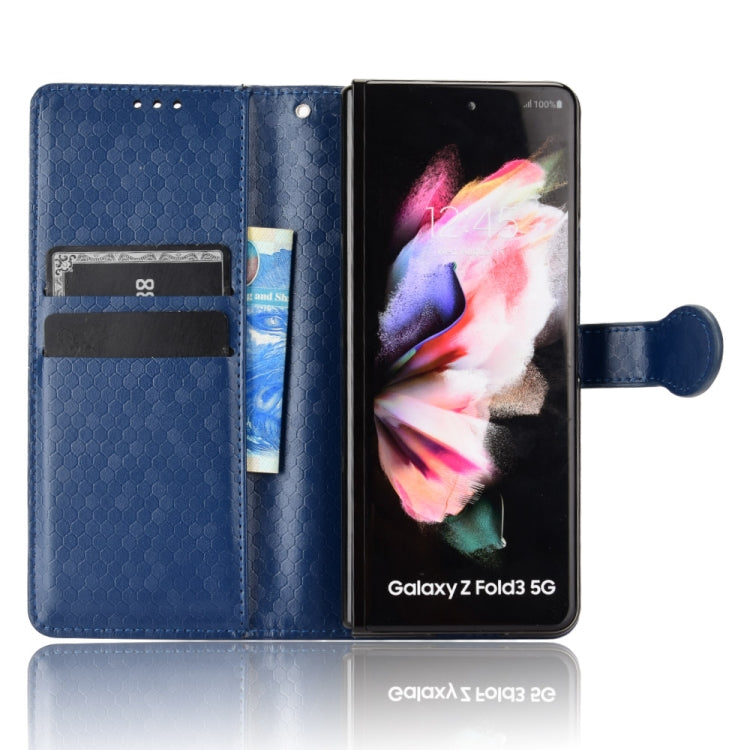 For Samsung Galaxy Z Fold3 5G Honeycomb Dot Texture Leather Phone Case