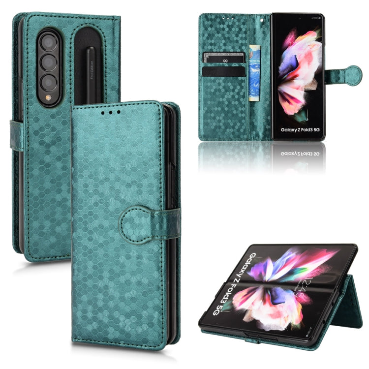 For Samsung Galaxy Z Fold4 5G Honeycomb Dot Texture Leather Phone Case