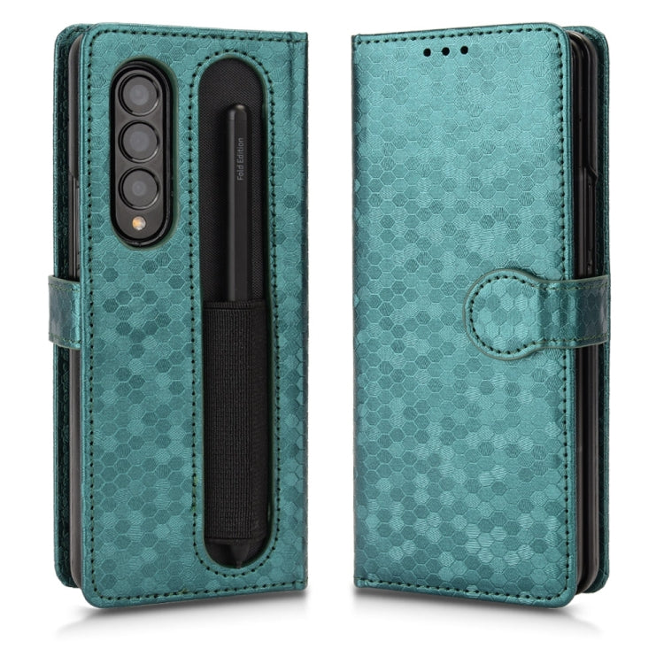 For Samsung Galaxy Z Fold4 5G Honeycomb Dot Texture Leather Phone Case