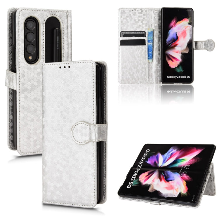 For Samsung Galaxy Z Fold4 5G Honeycomb Dot Texture Leather Phone Case
