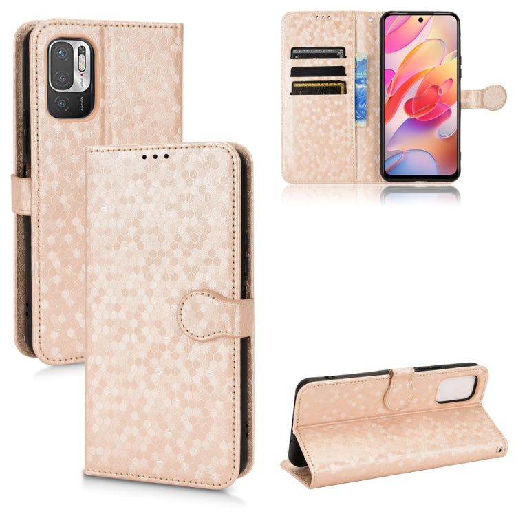 For Xiaomi Redmi Note 10 JE Honeycomb Dot Texture Leather Phone Case
