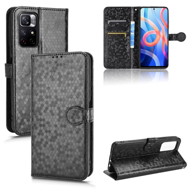 For Xiaomi Redmi Note 11 5G Honeycomb Dot Texture Leather Phone Case