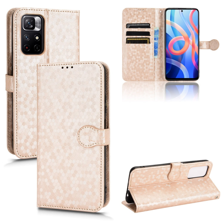 For Xiaomi Redmi Note 11 5G Honeycomb Dot Texture Leather Phone Case