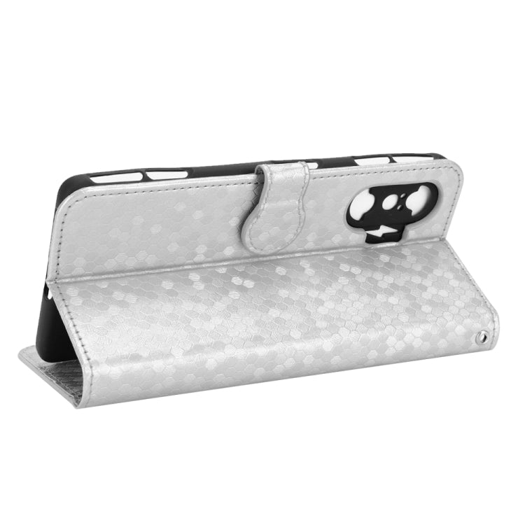 For Xiaomi Redmi K40 Gaming / Poco F3 GT Honeycomb Dot Texture Leather Phone Case(Silver)