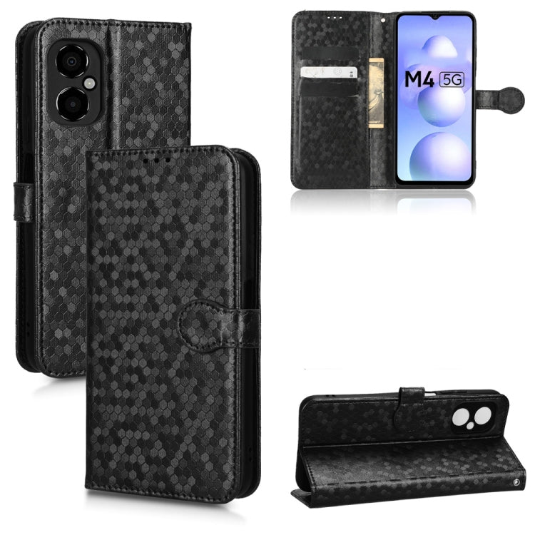 For Xiaomi Poco M4 Honeycomb Dot Texture Leather Phone Case