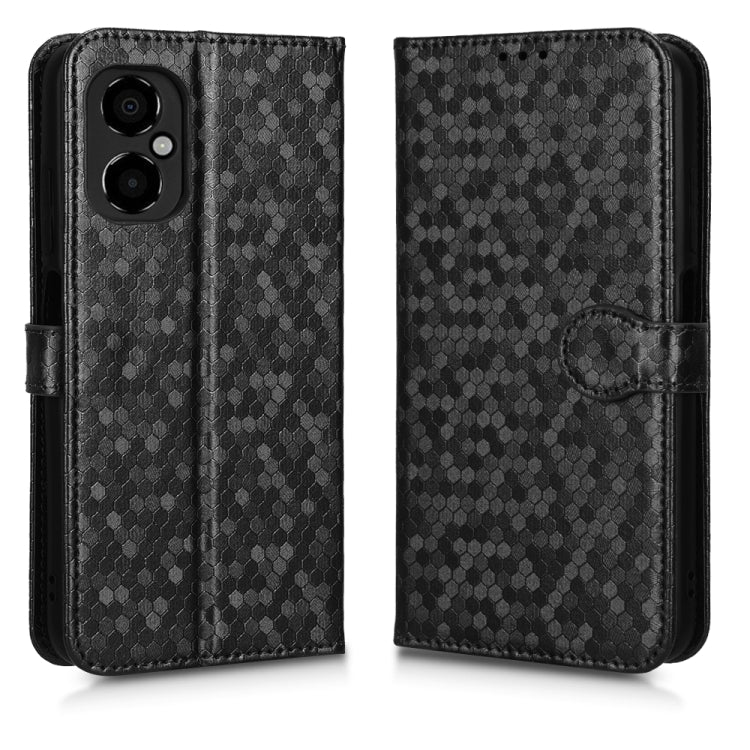 For Xiaomi Poco M4 Honeycomb Dot Texture Leather Phone Case