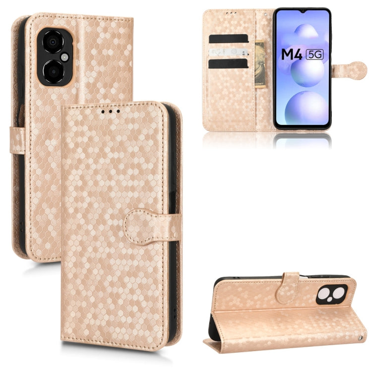 For Xiaomi Poco M4 Honeycomb Dot Texture Leather Phone Case