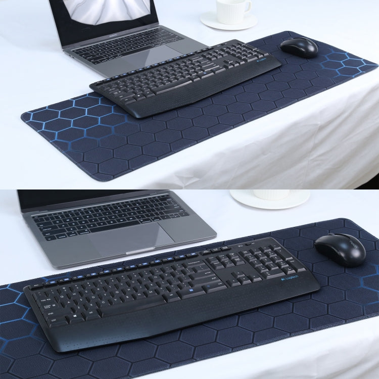 Anti-Slip Rubber Cloth Surface Game Mouse Mat Keyboard Pad, Size:70 x 30 x 0.2cm(Blue Honeycomb)