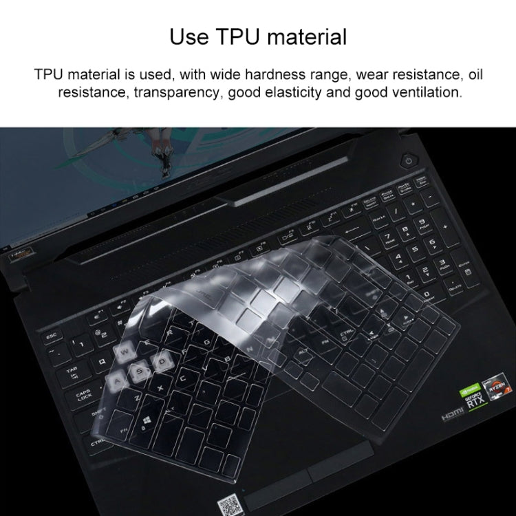 For Asus FA506IU 15.6 inch Transparent and Dustproof TPU Laptop Keyboard Protective Film