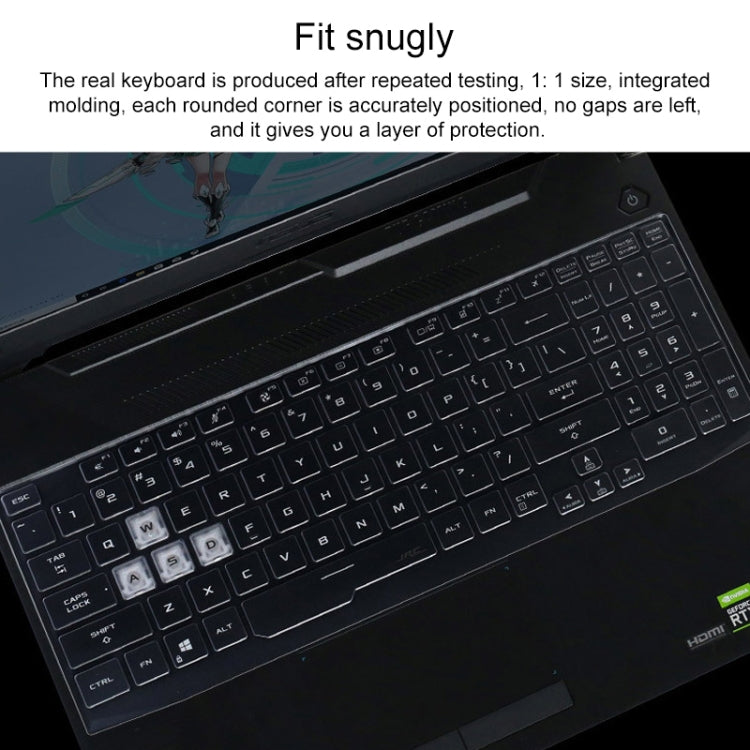 For Asus Plus FA706IU 17.3 inch Transparent and Dustproof TPU Laptop Keyboard Protective Film